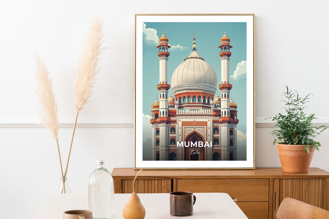Mumbai India Haji Ali Dargah Mosque Dome Landmark Travel Poster - Image 2