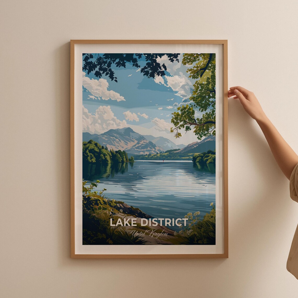 Lake District Windermere Lake United Kingdom Modern Travel Poster - Image 2