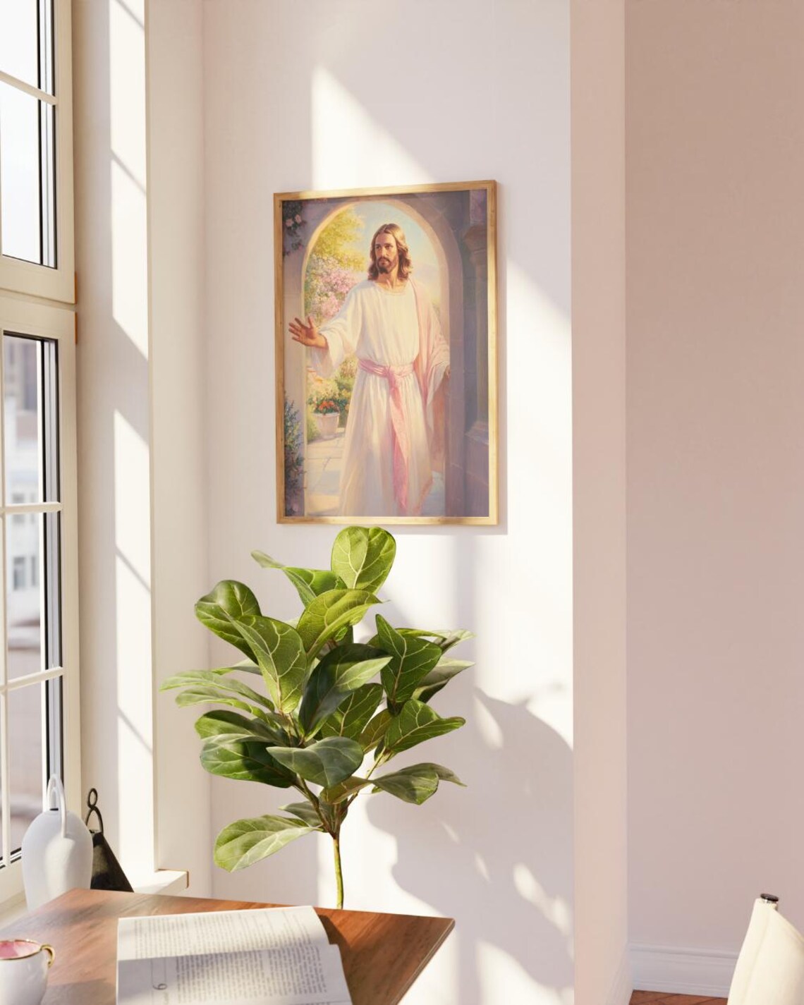 Jesus Standing at the Door Watercolor Art Print Christian Faith Inspirational Decor - Image 4