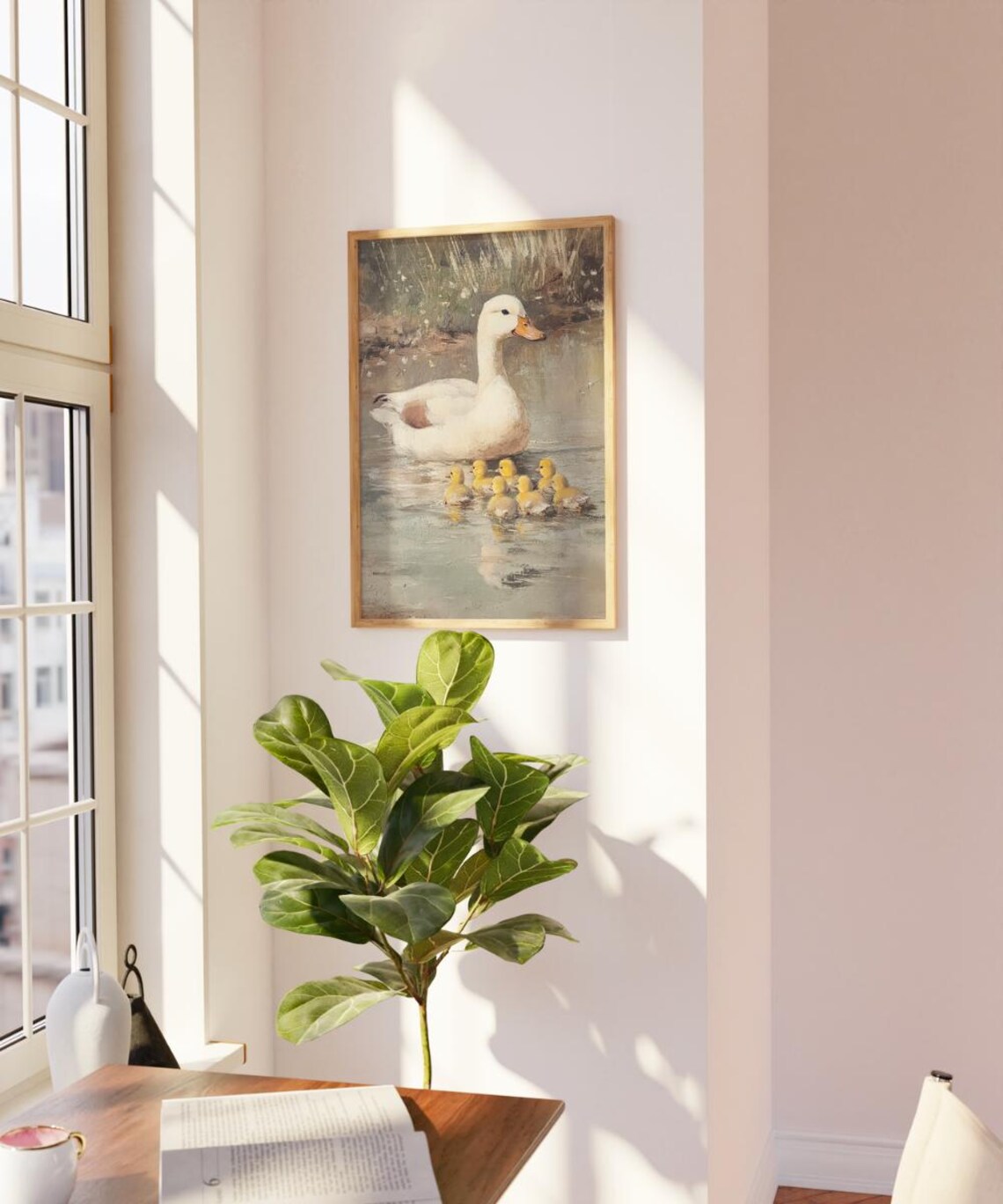 Vintage Spring Ducks, Cottagecore Rustic Wall Decor - Image 2