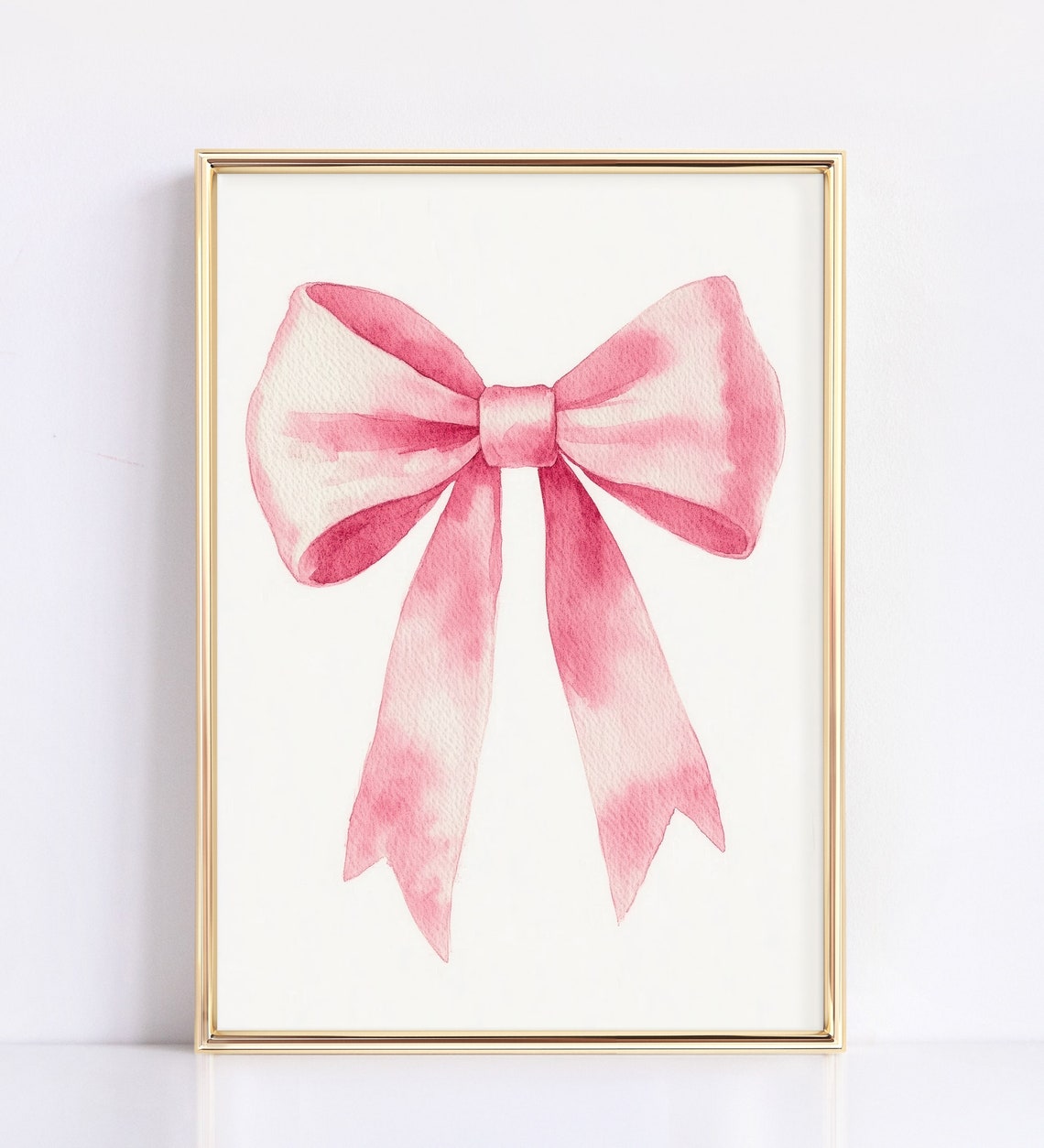 Blush Pink Watercolor Ribbon Bow Minimalist Balletcore Art Poster - Image 3
