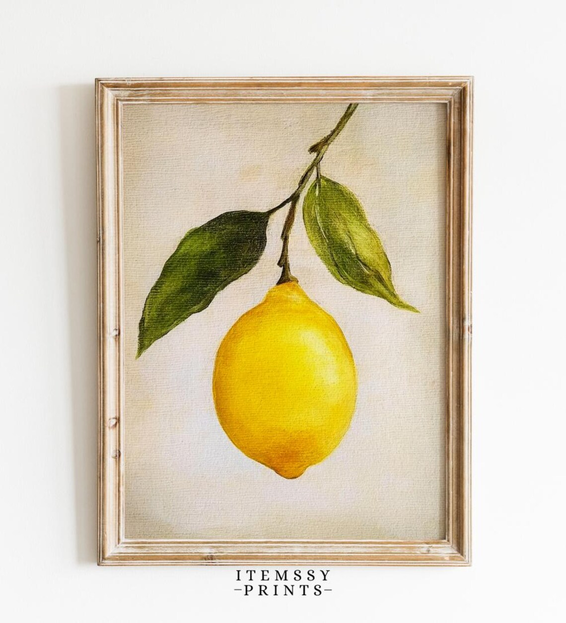 Lemon Still Life, Vintage Oil Painting Style