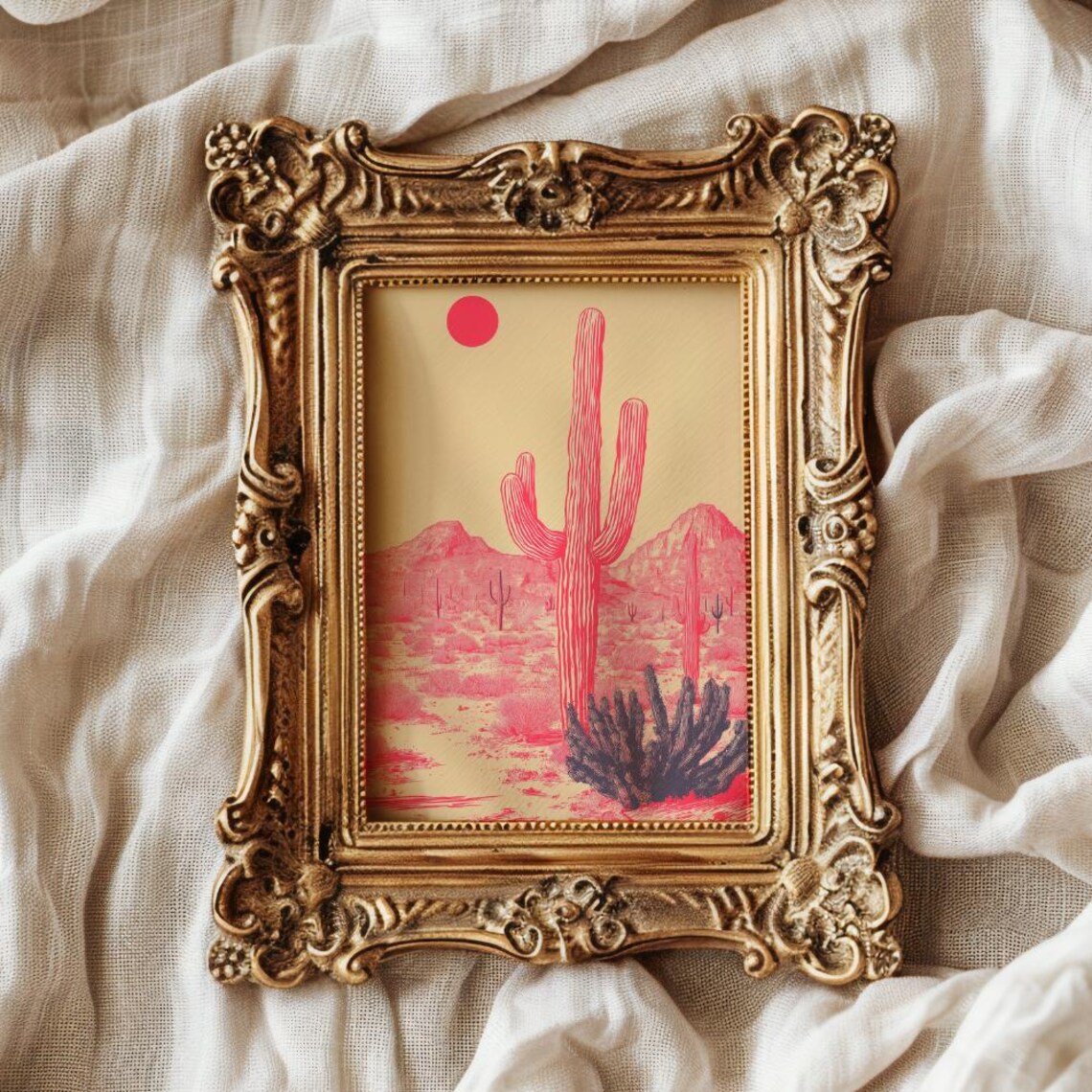 Mexican Desert Pink Art Print Housewarming Birthday Gift Southwestern Wall Decor Gift For Her Or Him - Image 3