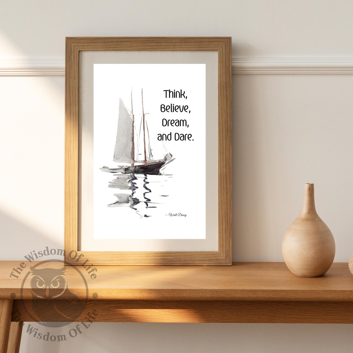 Think Believe Dream and Dare Sailboat Walt Disney Quote Print - Image 4