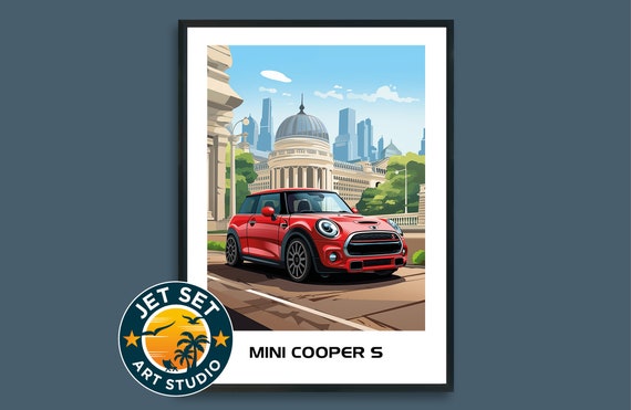 Mini Cooper S Travel Print Style Poster Framed Unframed Canvas Automotive Motor Gift