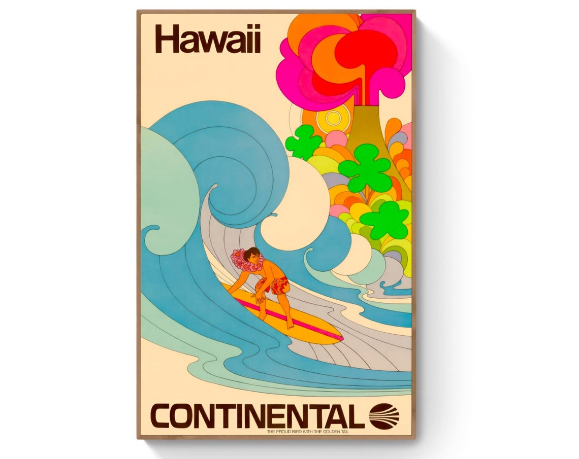 Hawaii Vintage Poster Travel Poster Digitally Remastered For Large Prints 33x47in