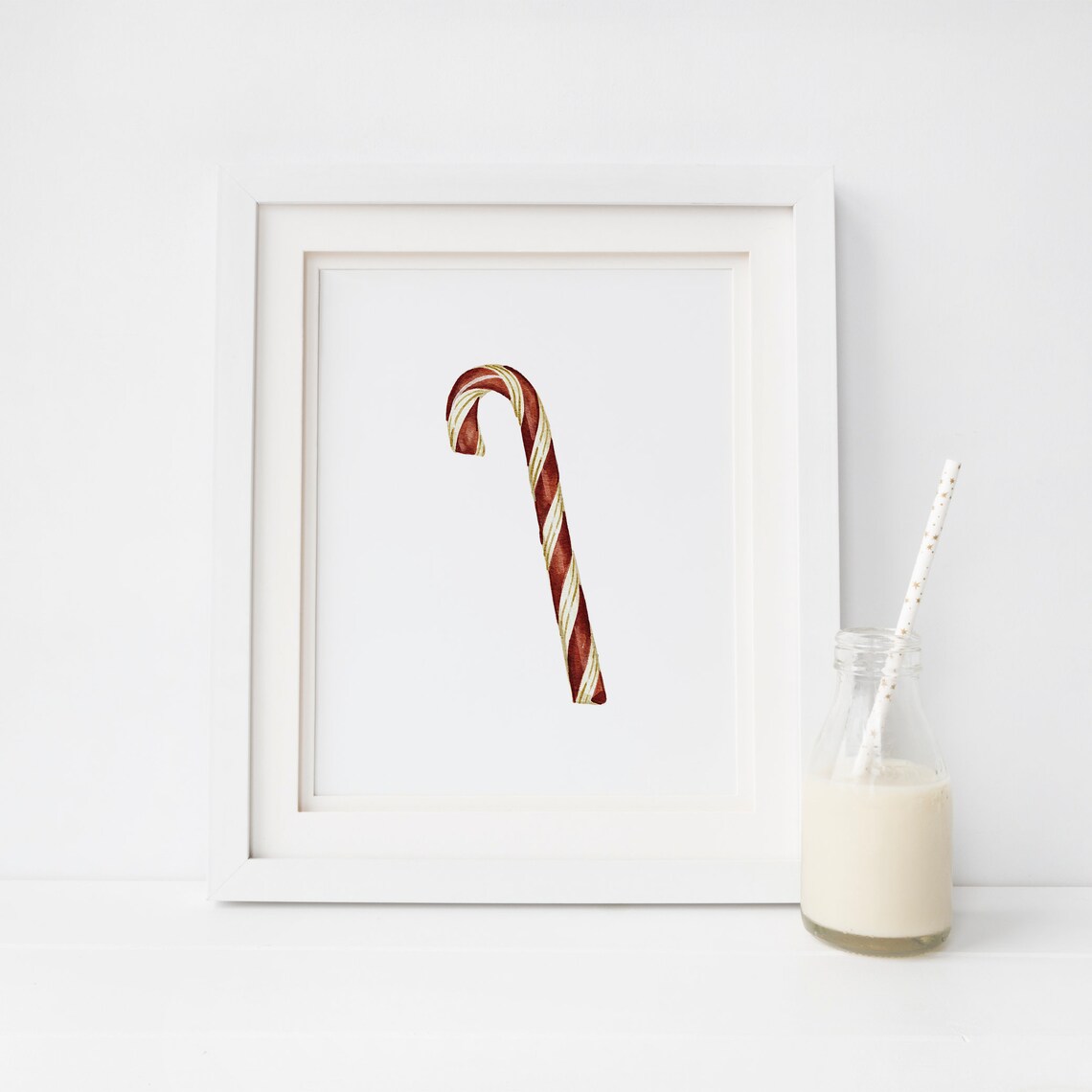 Candy Cane Print Christmas Wall Art, Old-Fashioned Holiday - Image 2