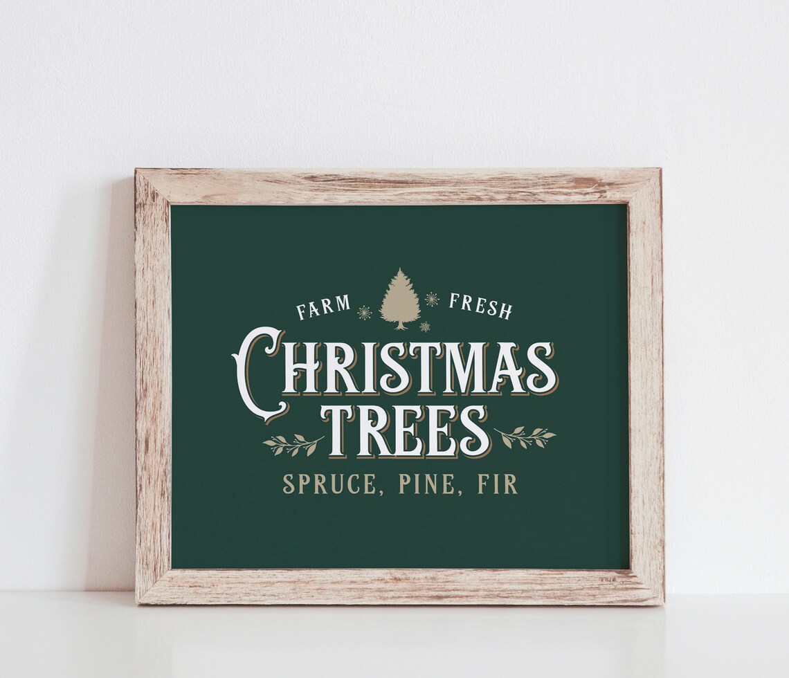 Fresh Cut Trees Christmas Print, Vintage Holiday Decor - Image 2