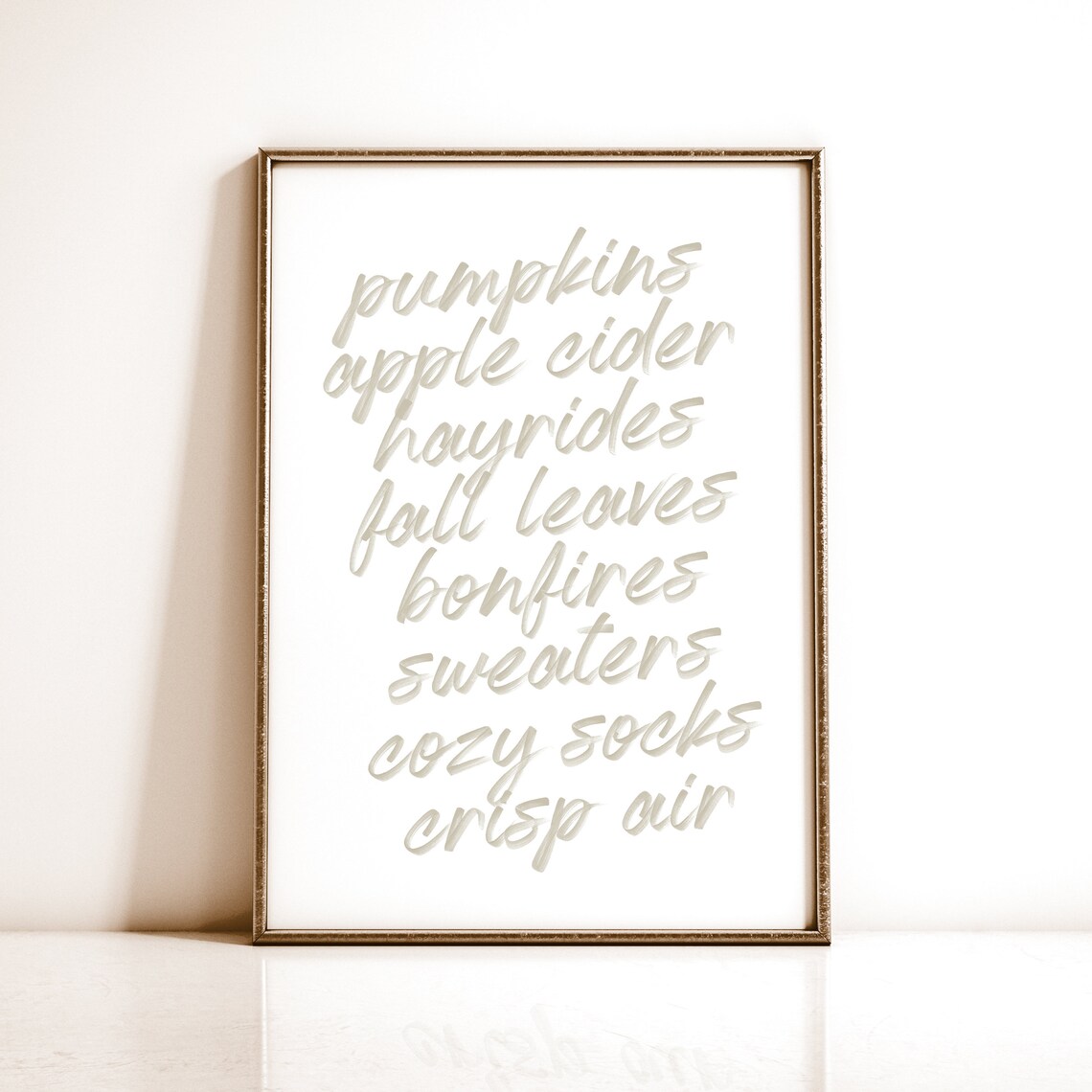 Neutral Fall Wall Art, Modern Autumn Print