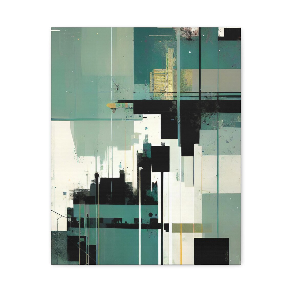 Abstract Cityscape Matte Canvas Art Print Modern Home Decor