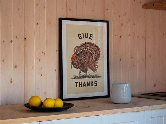 Farmhouse Thanksgiving Retro Kitchen Art Print
