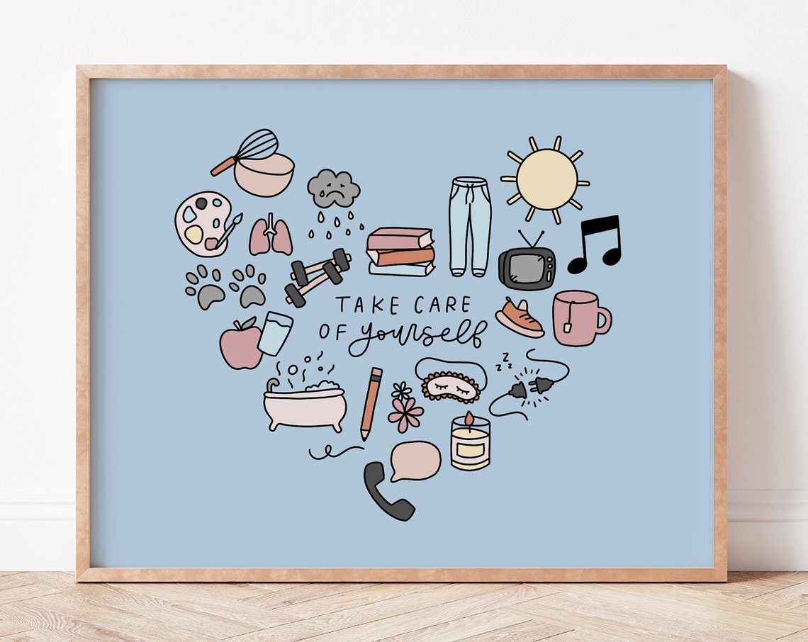 Take Care Of Yourself Self Care Bedroom Art Print - Image 3