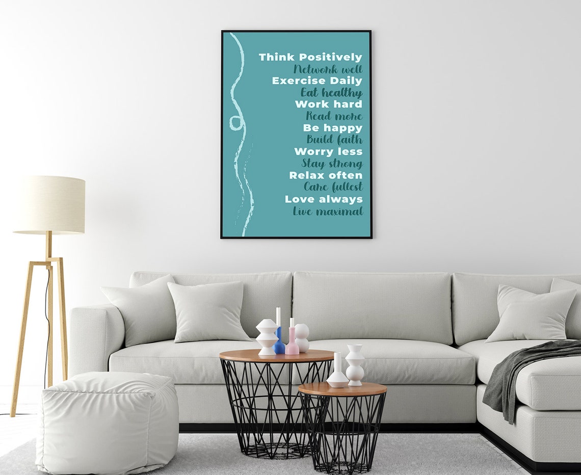 Think Positively Daily Affirmations List Motivational Quote Poster - Image 4