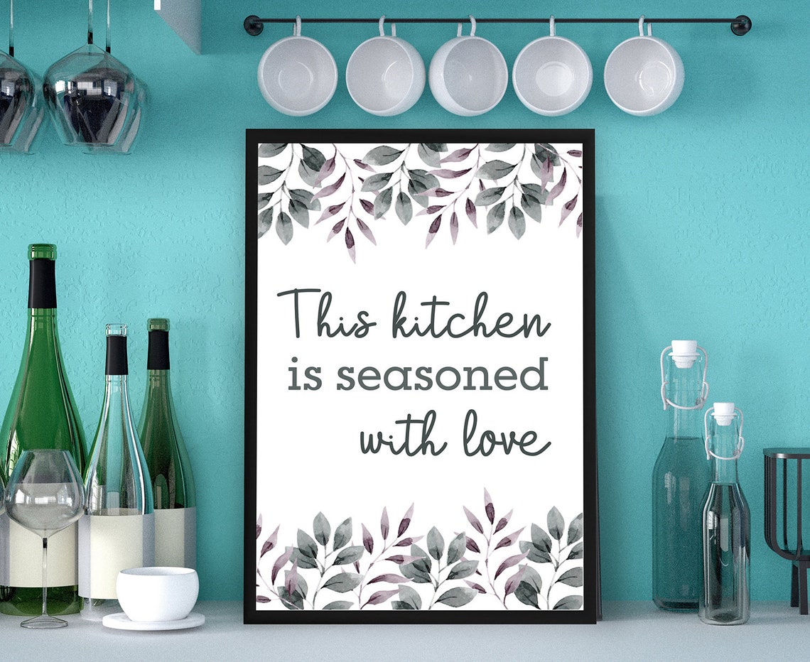 This Kitchen Is Seasoned With Love Farmhouse Kitchen Wall Art