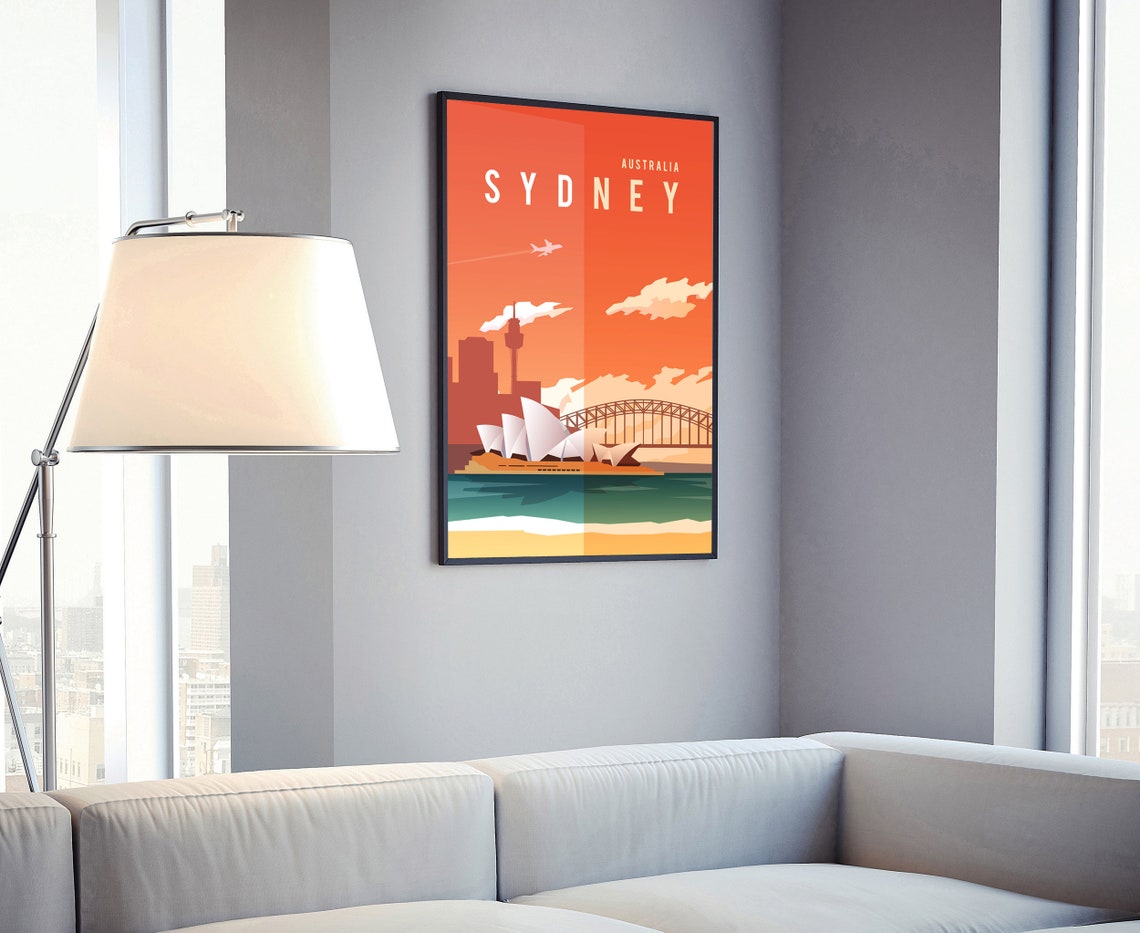 Sydney Australia Vintage Retro Travel Poster with Opera House View - Image 4