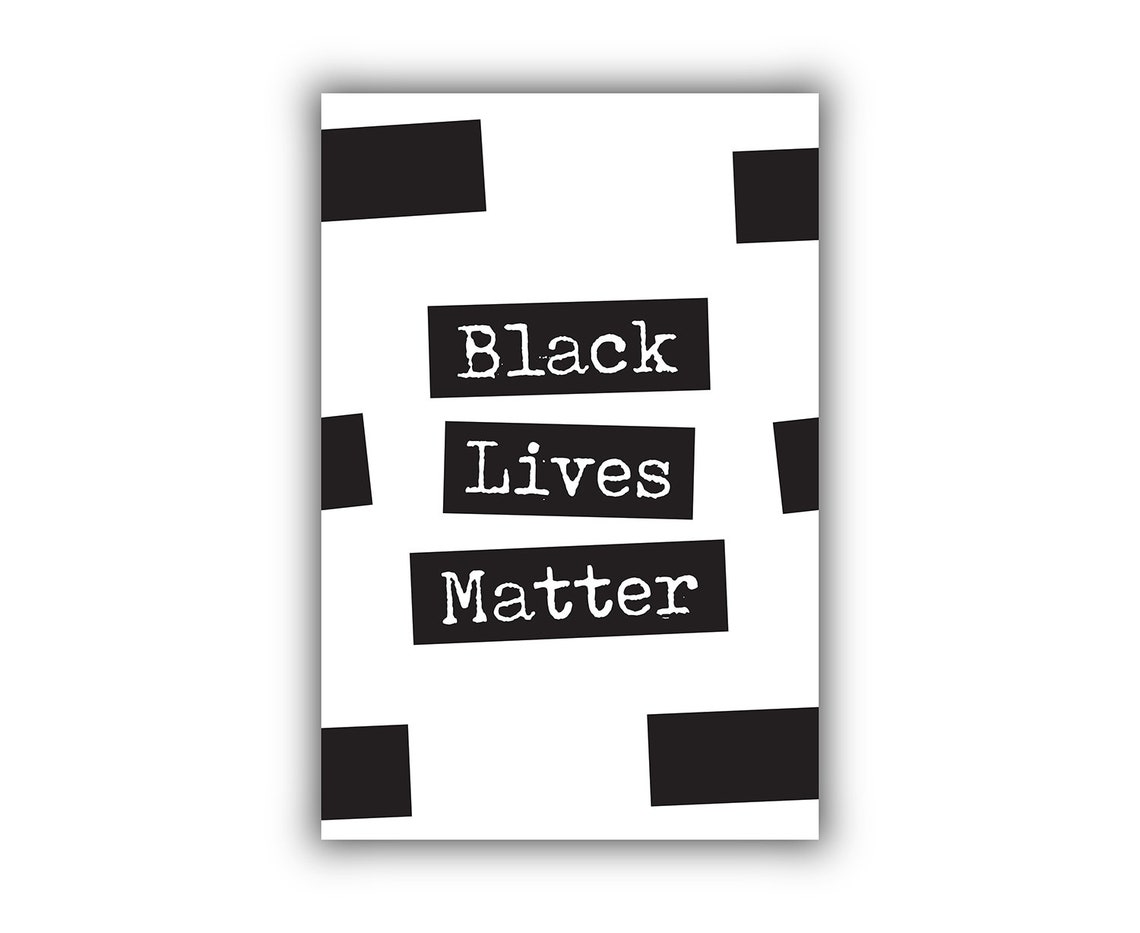 Black Lives Matter Monochrome Typography Statement Wall Art Poster - Image 2