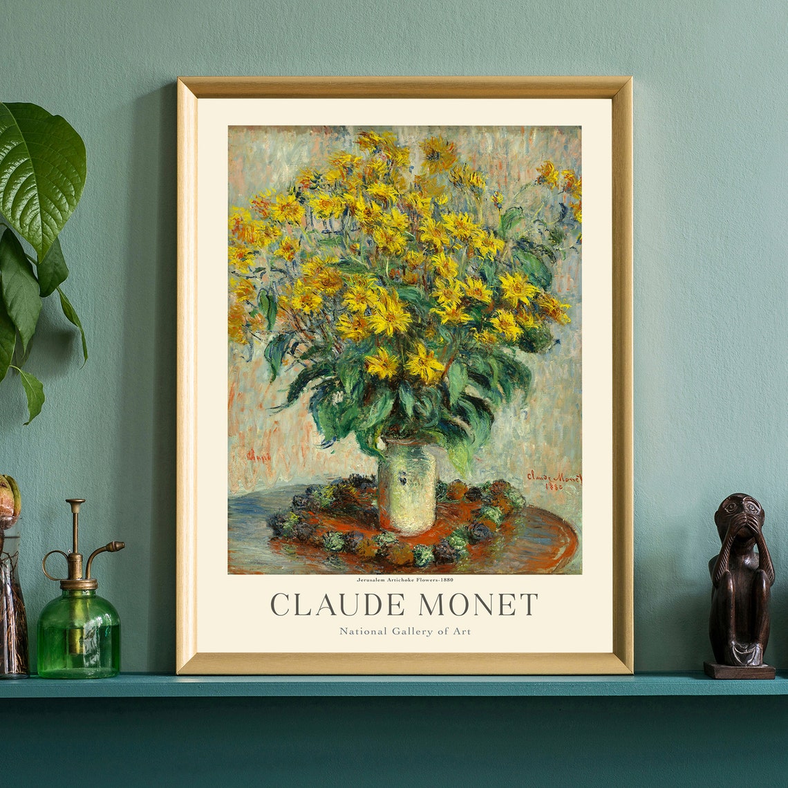 Claude Monet Jerusalem Artichoke Yellow Blossom Vase Art Poster - Image 4
