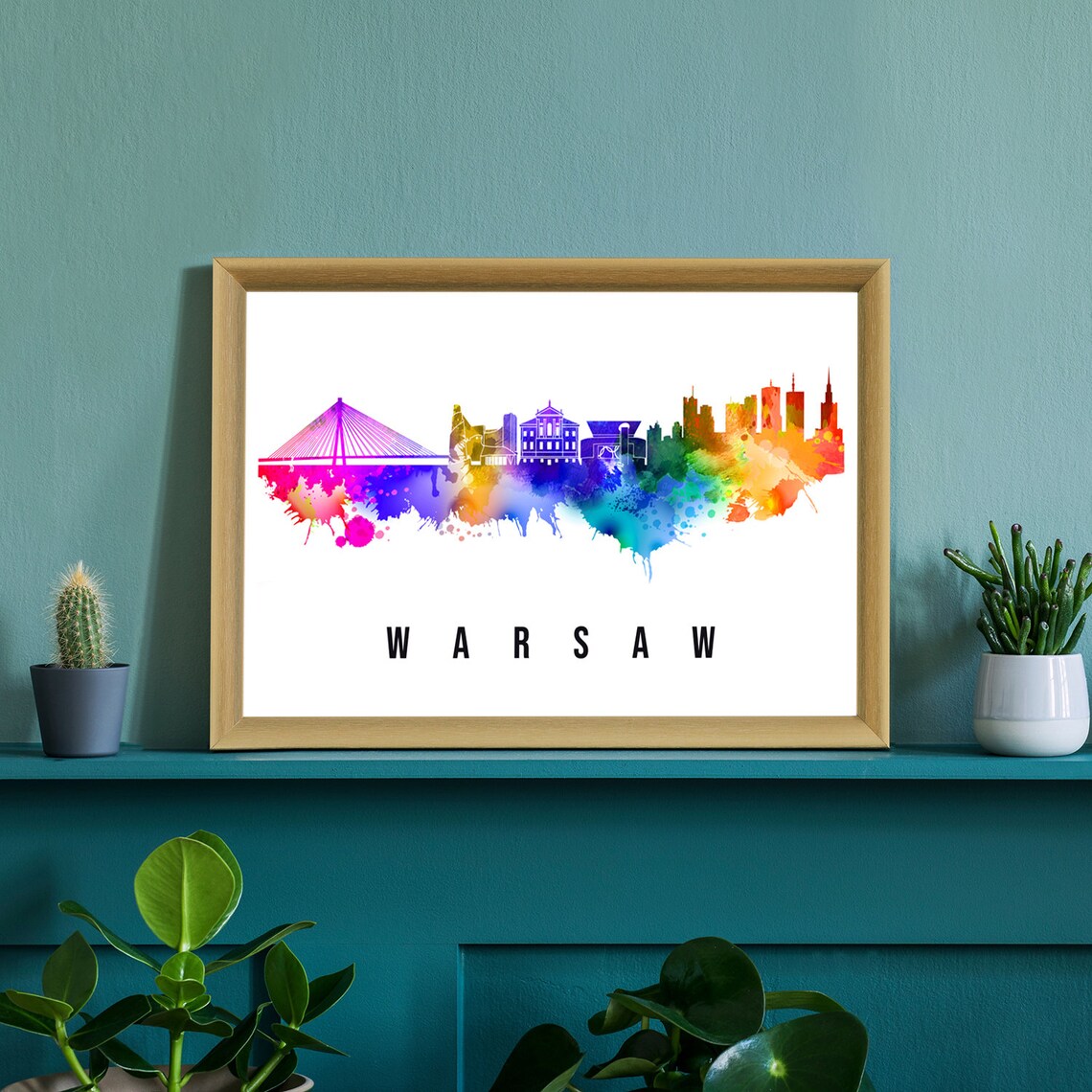 Warsaw Poland Poster Skyline Poster Cityscape Poster Poland Landmark City Illustration Poster Home Wall Art Office Wall Art Poland - Image 2