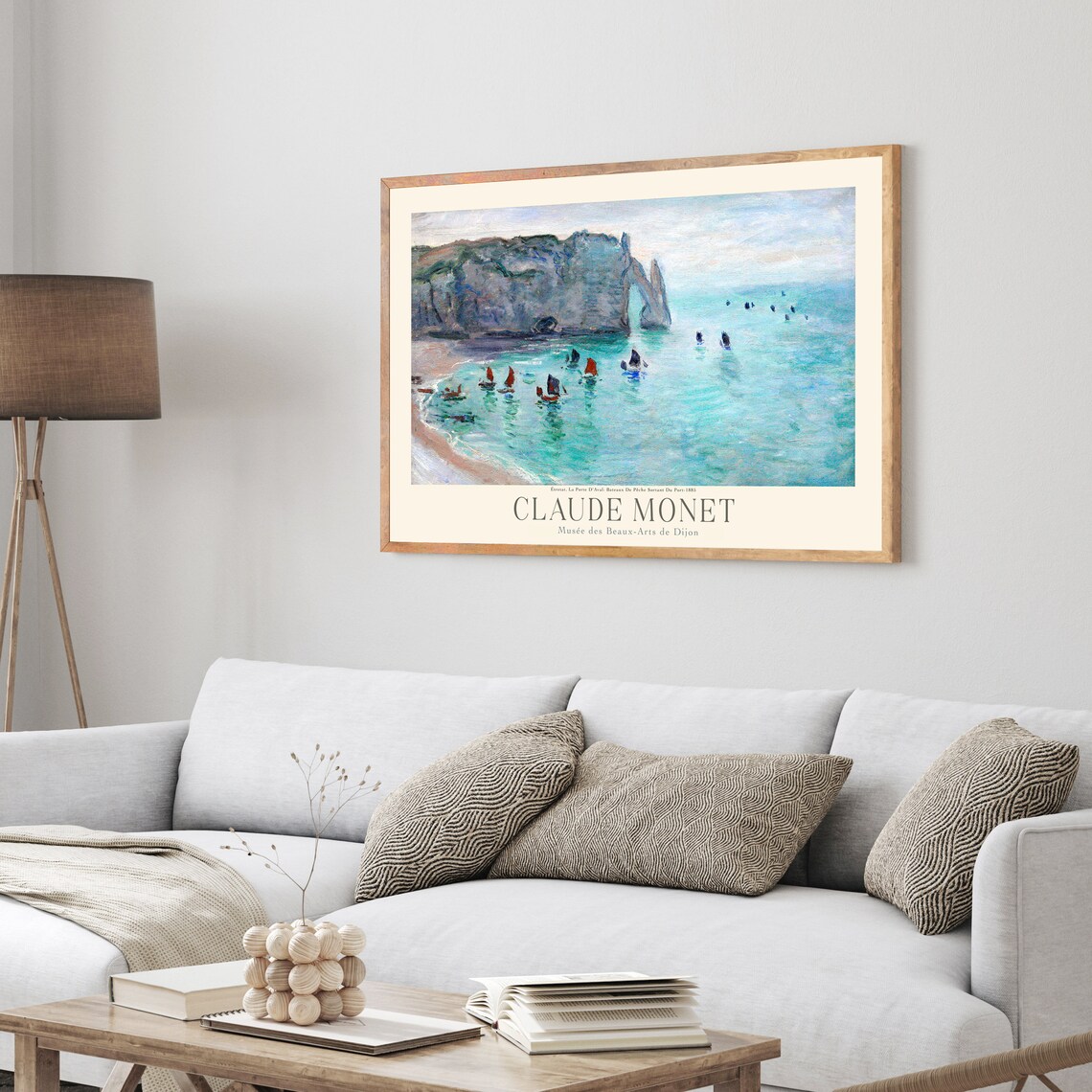 Claude Monet Etretat Porte d'Aval Arch Fishing Boats Art Poster - Image 4