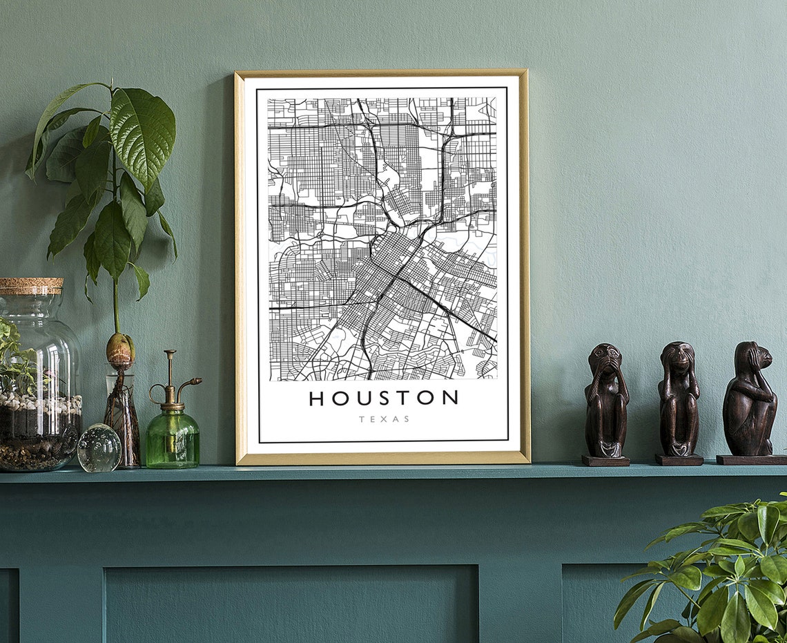Houston Texas City Street Map Minimalist Modern Travel Poster - Image 3