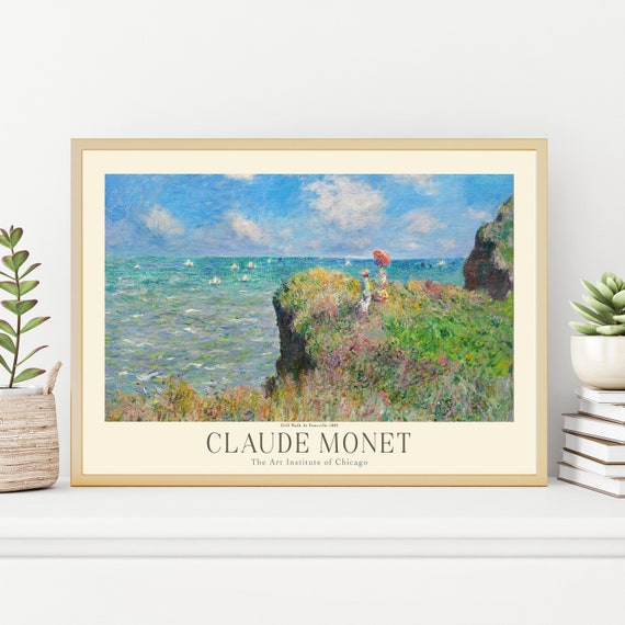 Claude Monet Painting Prints Museum Gallery Exhibition Poster Claude Monet Artworks Claude Monet Poster Prints Monet Vintage Print