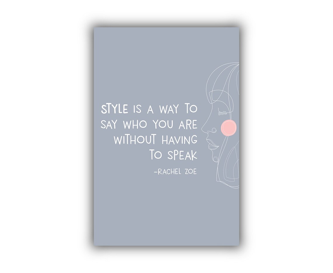 Rachel Zoe Quote Woman Portrait Chic Line Art Fashion Wall Art - Image 2