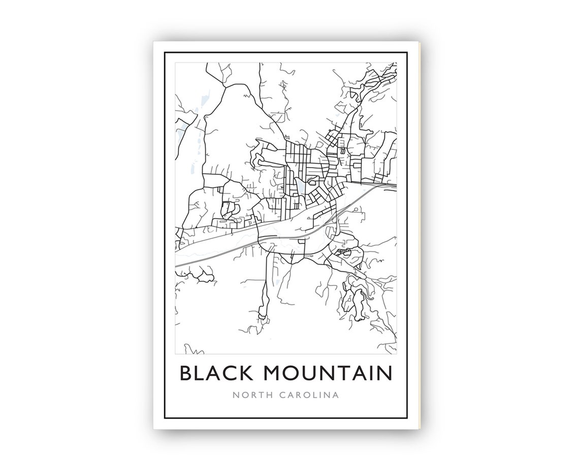 Black Mountain North Carolina Minimalist Street Map Art Poster - Image 2