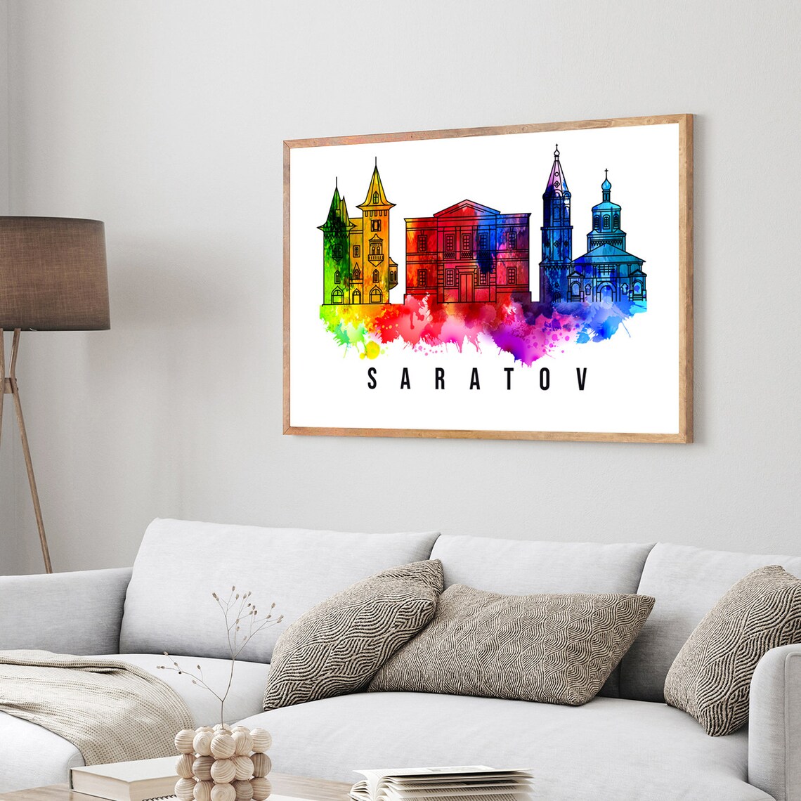 Russia Saratov Poster Skyline Poster Cityscape Poster Russia Landmark City Illustration Poster Home Wall Art Office Wall Art - Image 3