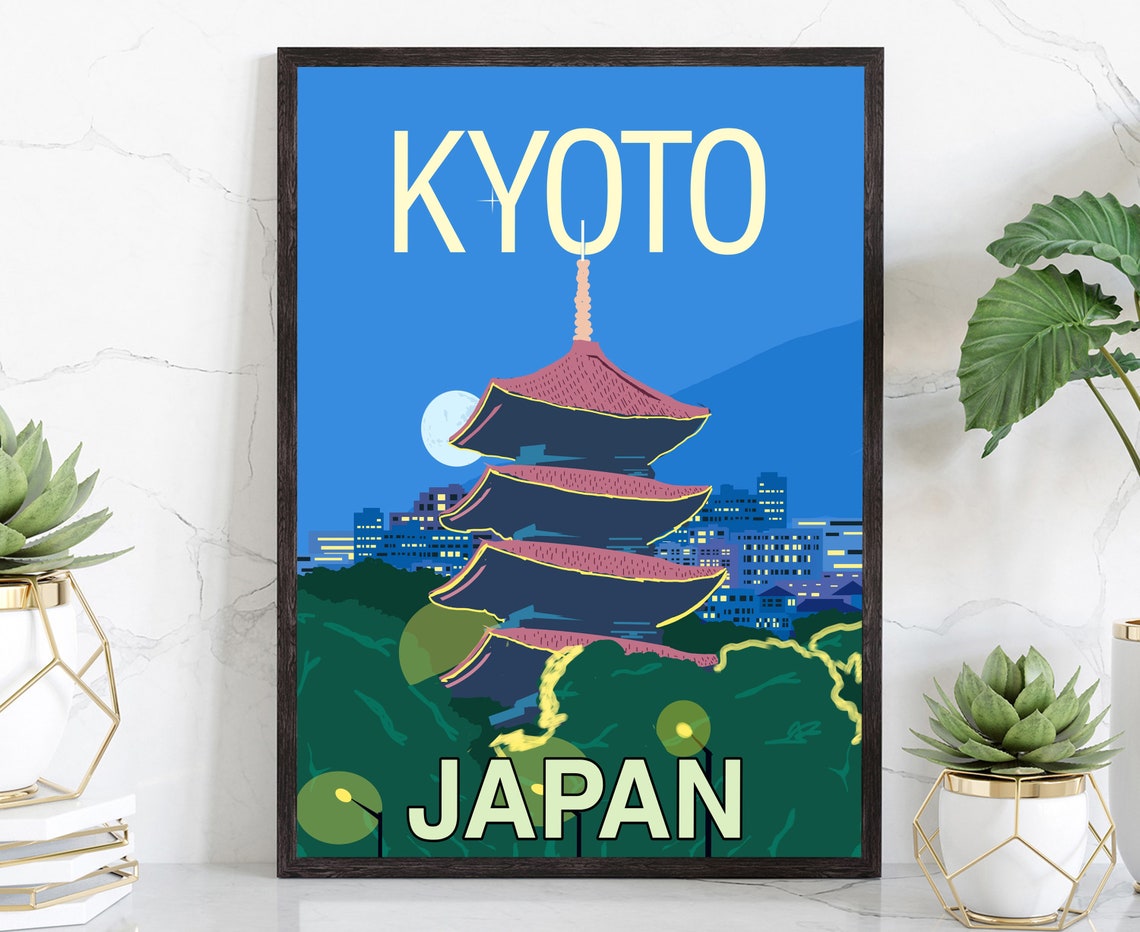 Japan Kyoto Travel Poster Kyoto Japan Cityscape Poster Kyoto Landmark Poster Wall Art Home Wall Art Office Wall Decoration Gift For Her