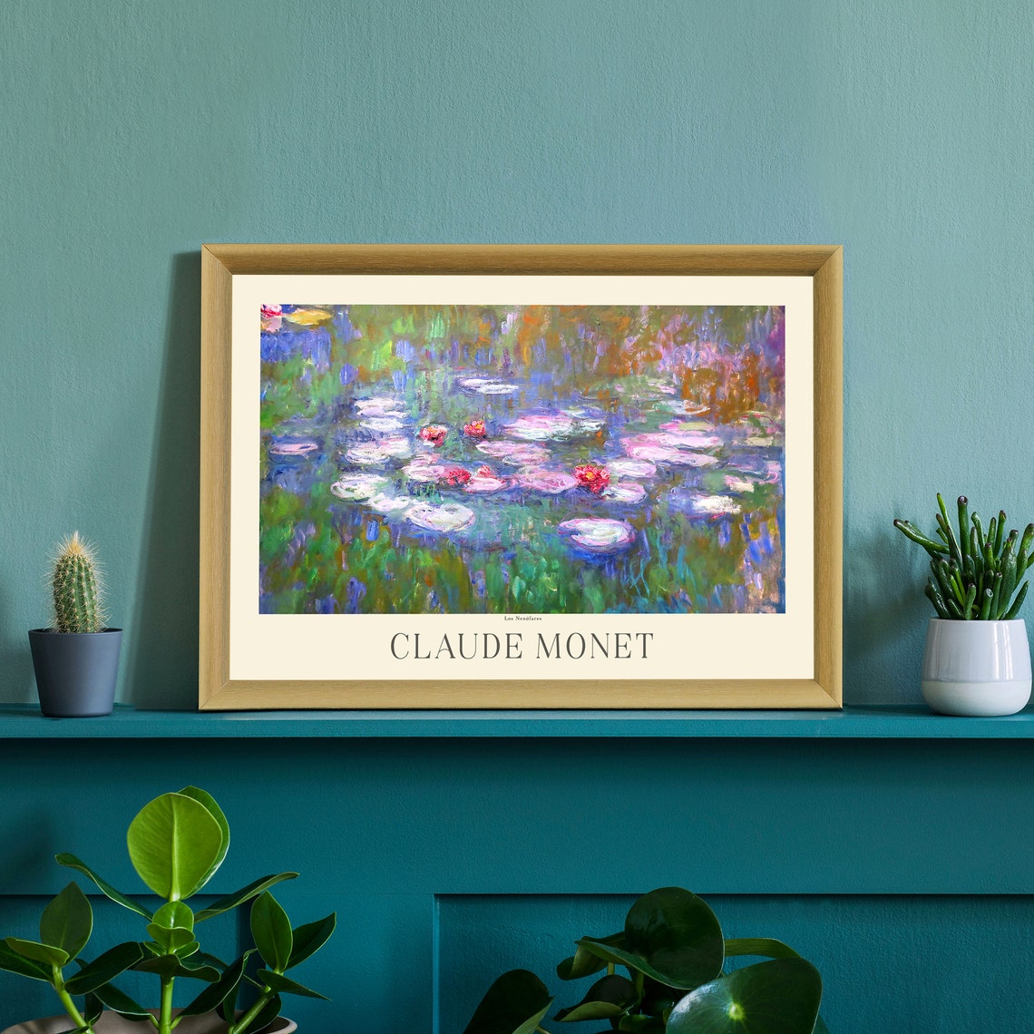 Claude Monet Water Lilies Pink Blossom Pond Impressionist Art Poster - Image 3