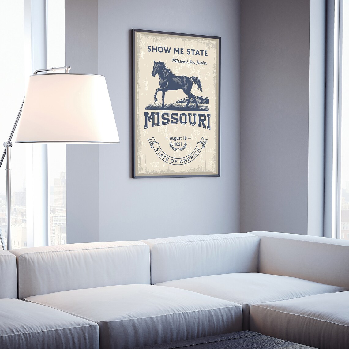 Missouri Show Me State Fox Trotter Vintage Horse Retro Travel Poster - Image 4