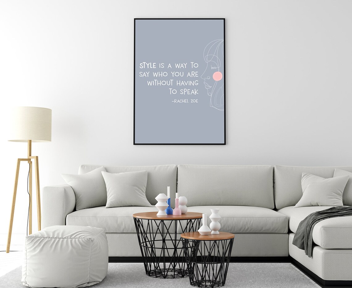 Rachel Zoe Quote Woman Portrait Chic Line Art Fashion Wall Art - Image 4