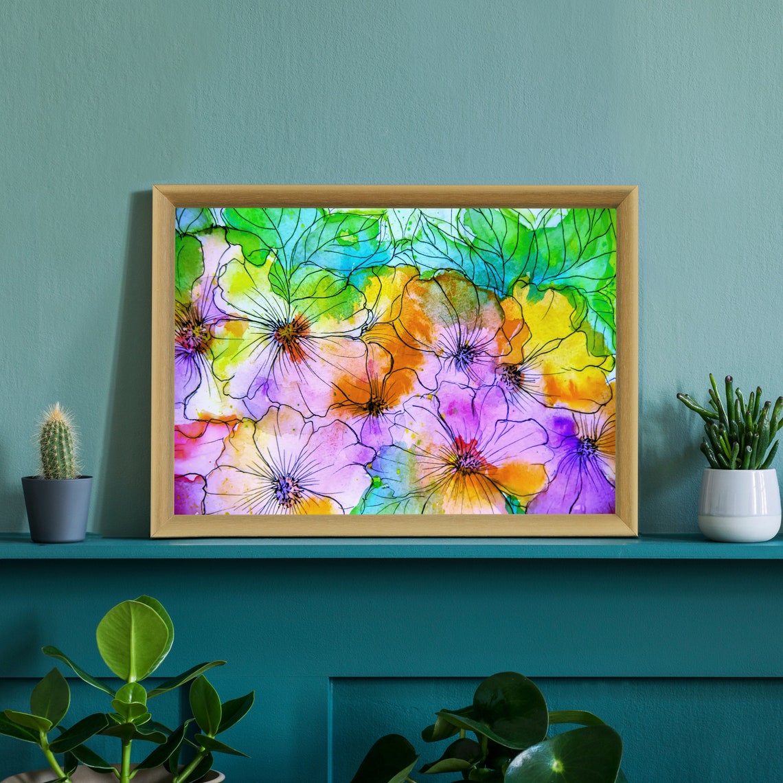 Flowers Oil Painting Flowers Still Life Poster Prints Flower Painting Prints Floral Texture Oil Painting Home Office Wall Art Decoration - Image 3