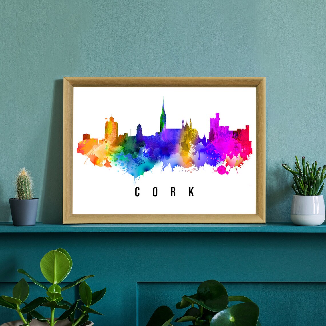 Cork Ireland Poster Skyline Poster Cityscape Poster Ireland Landmark City Illustration Poster Home Wall Art Office Wall Art Ireland - Image 2