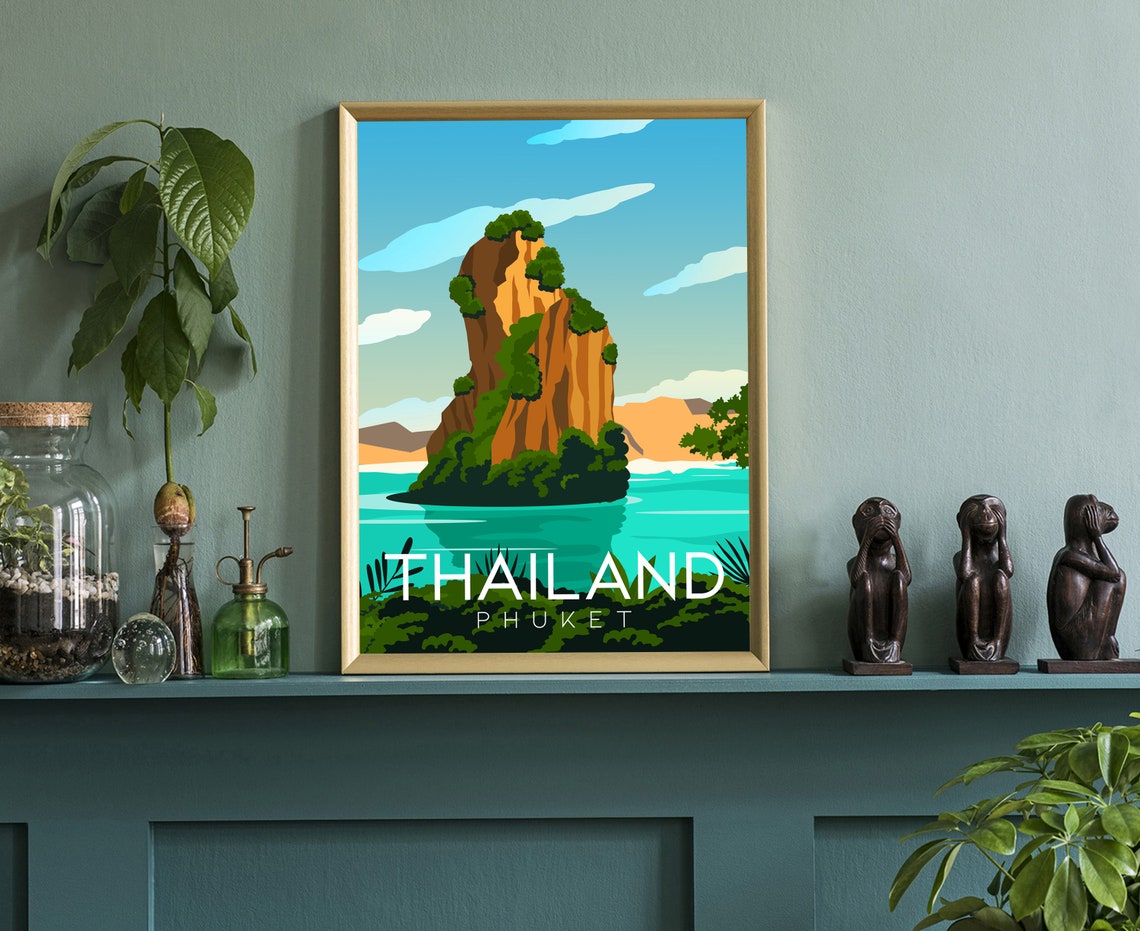 Thailand Phuket Limestone Karst Island Tropical Sea Travel Poster - Image 3