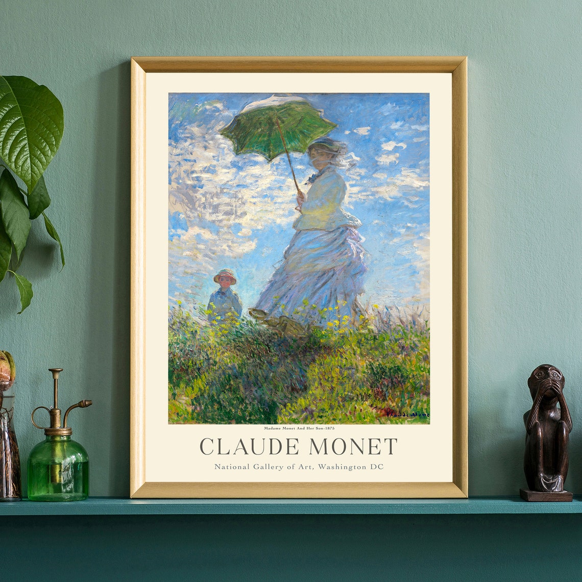 Claude Monet Woman With Parasol Windy Hill Meadow Art Poster - Image 4