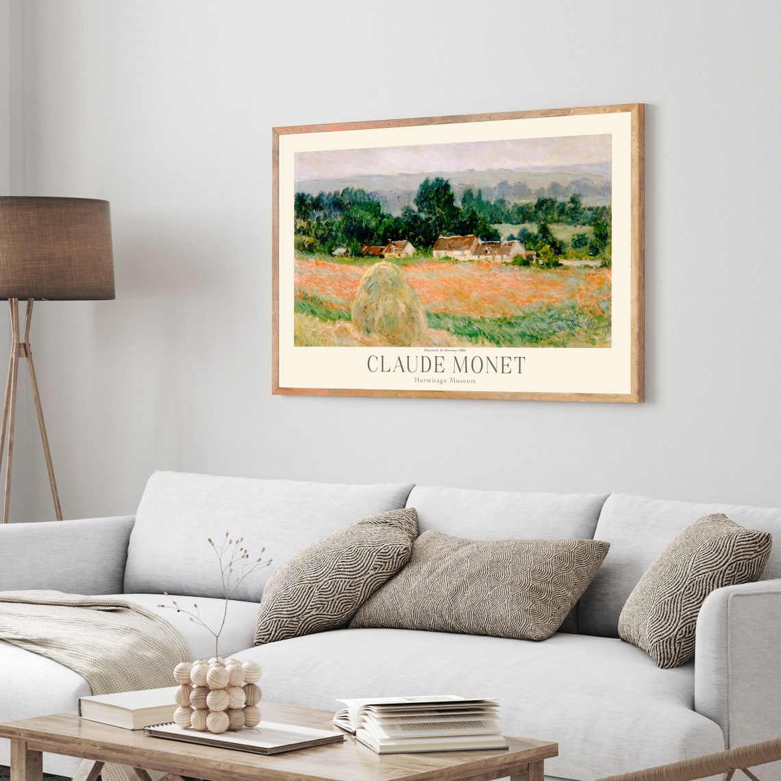 Claude Monet Haystack At Giverny Poppy Field Farmhouse Art Poster - Image 4