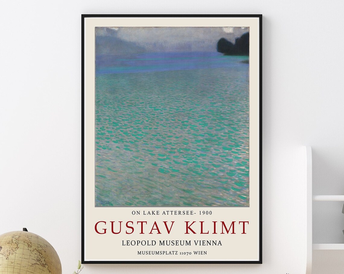 Gustav Klimt Attersee Vintage Exhibition Poster - Image 3