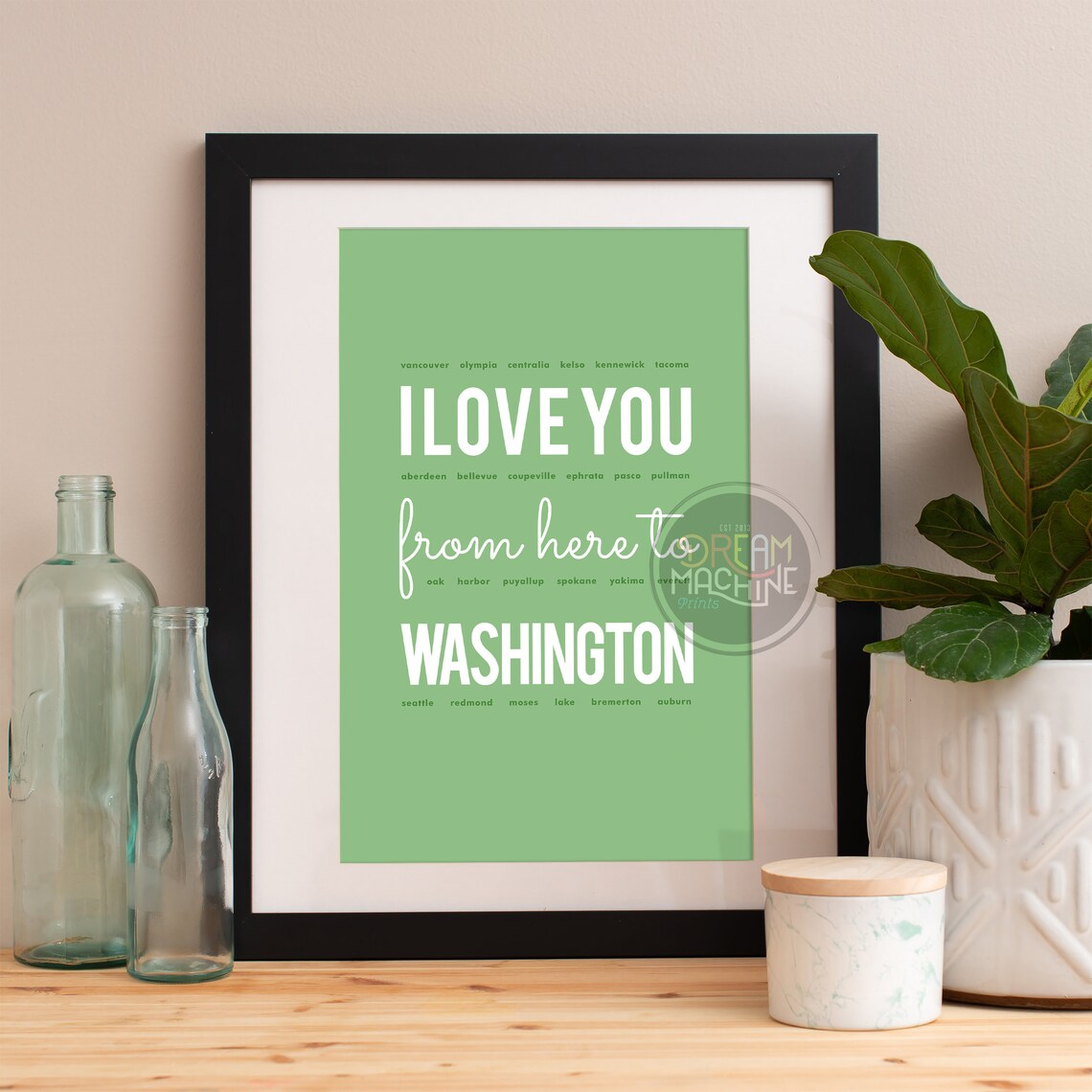 I Love You From Here To Washington, Watercolor