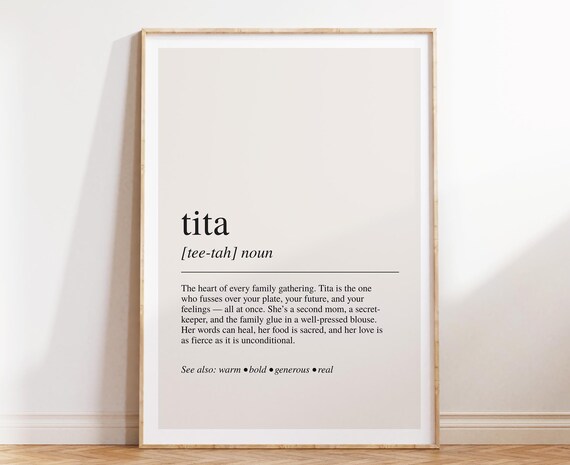 Tita Dictionary Definition Word Art Filipina Aunt Gift Poster