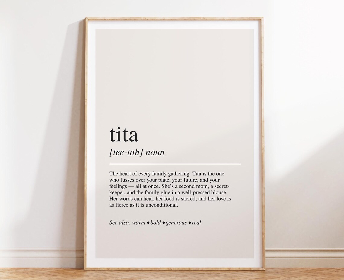 Tita Dictionary Definition Word Art Filipina Aunt Gift Poster