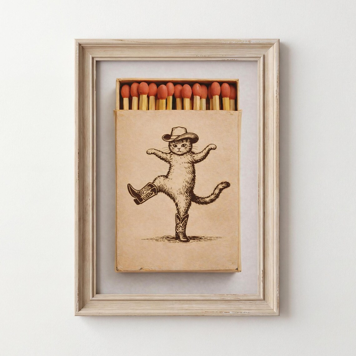 Cowboy Cat Poster, Vintage Western Nursery Decor