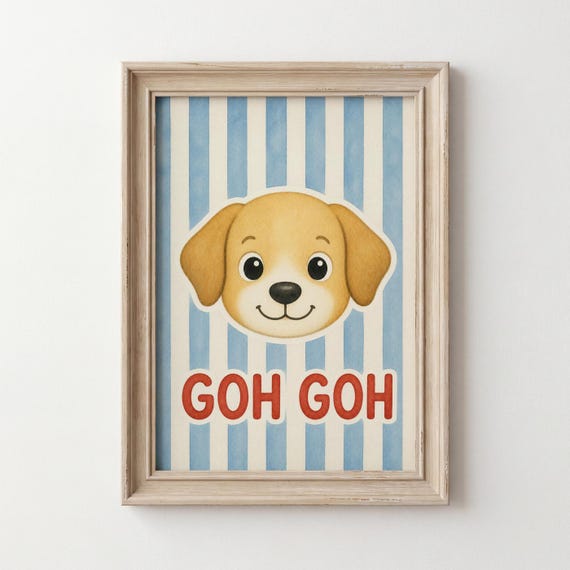 Custom Puppy Poster Personalized Dog Nursery Wall Art Print