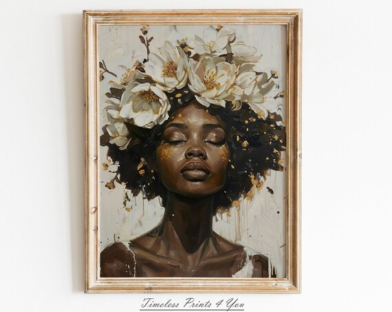 Oil Painting-Style Black Women African Art Print