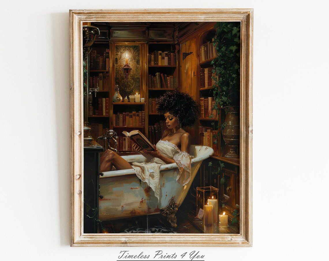 African Bathroom Art, Vintage Accessories Poster Print