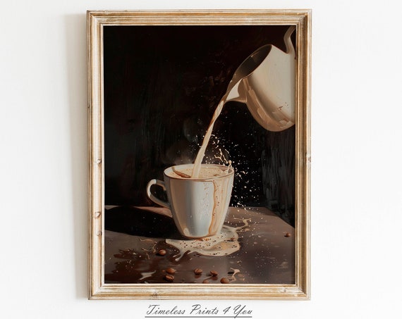 Coffee Print Painting Paint Vintage Shop Prints Art Artwork Fun