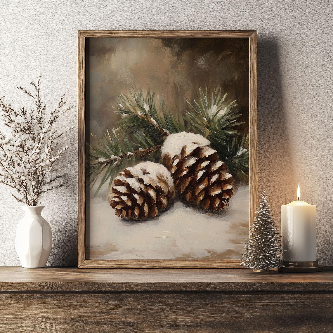 Rustic Cones Candle Decoration, Winter Decor - Image 5