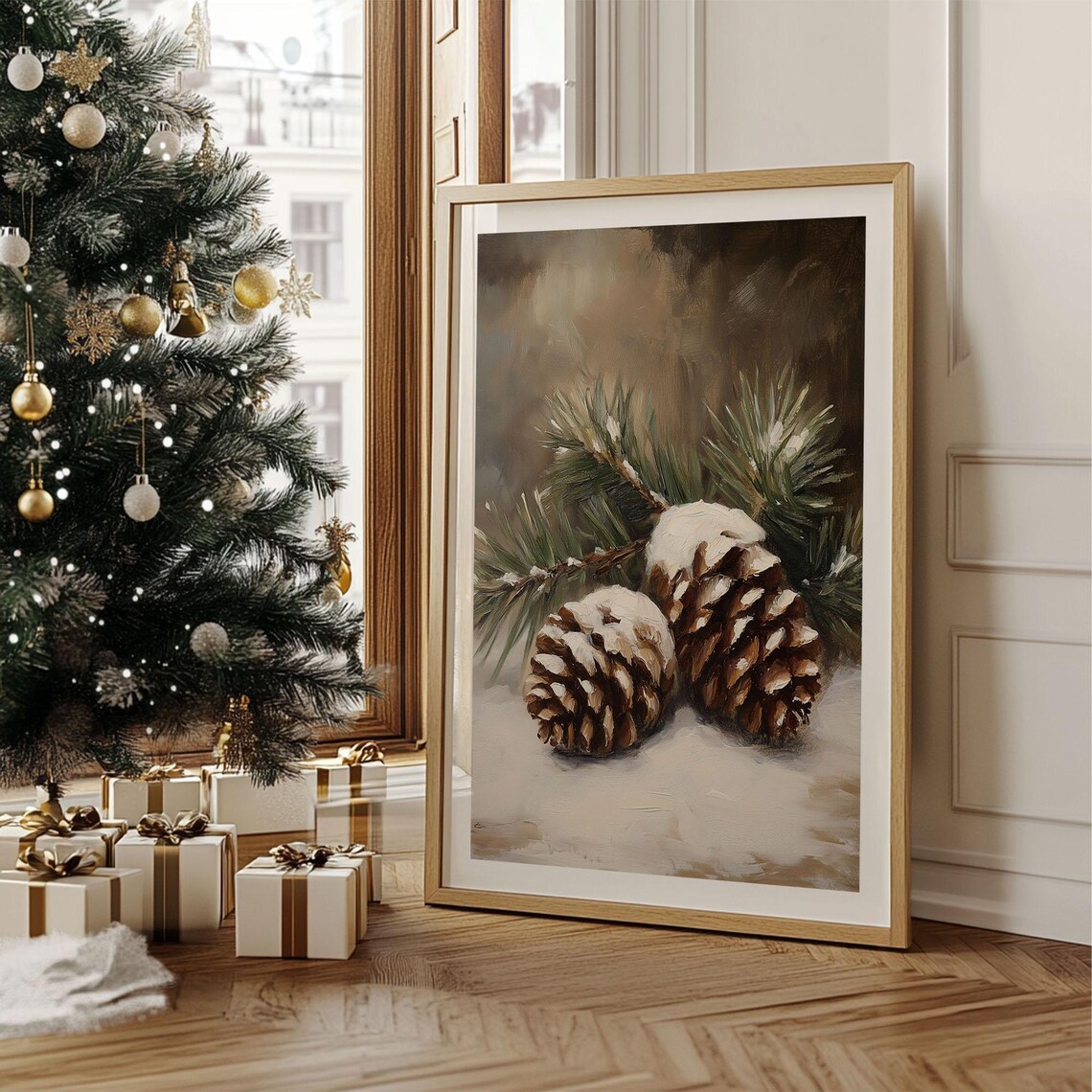 Rustic Cones Candle Decoration, Winter Decor - Image 3