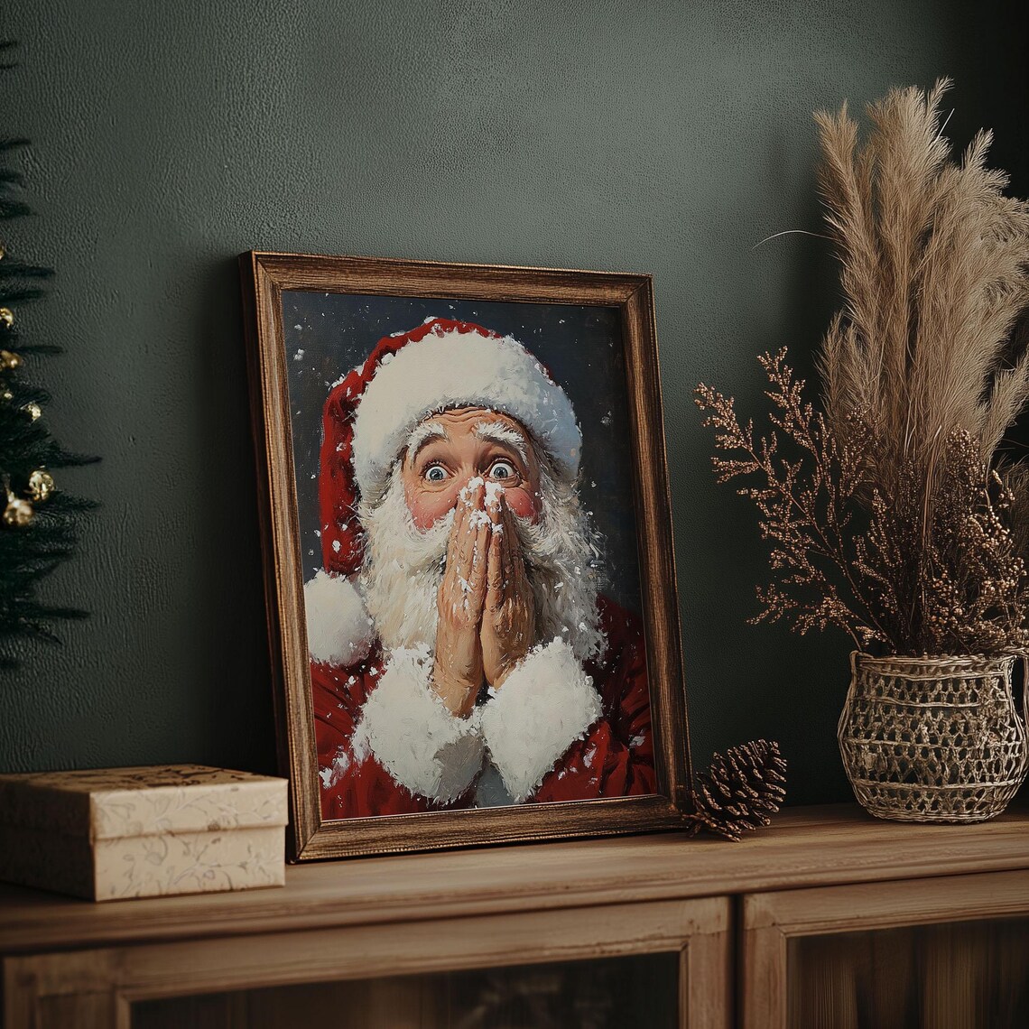 Santa Claus Funny Portrait, Christmas Wall Art - Image 7