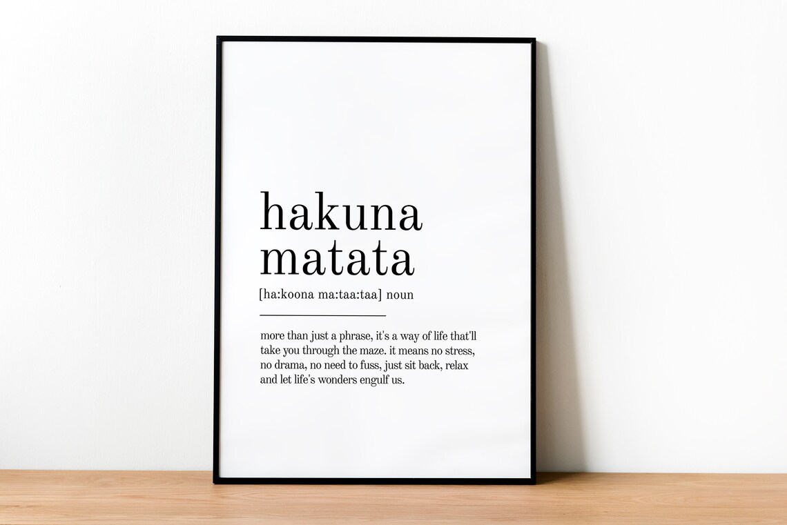Hakuna Matata Definition Print, Minimalist Poster - Image 2
